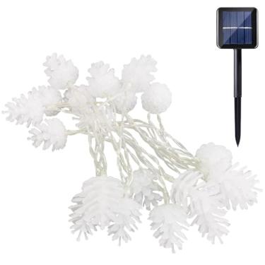 Imagem de Cordão de luzes LED de pinho solar, luzes de festa de Ano Novo de Natal, painel solar incluído, decoração de pátio ao ar livre, classificação IP44, certificado Fcc Ce