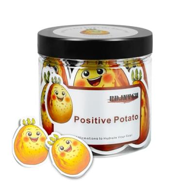 Imagem de RDJNVGU Pote de 60 cartões de batata positivos, presentes inspiradores para mulheres, mãe, pai e adolescentes, picles de apoio emocional, cartões de afirmações positivas não repetitivas, presentes