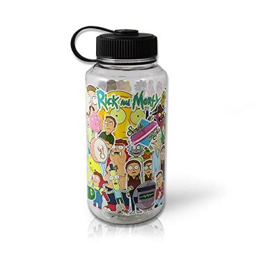 Imagem de Just Funky Garrafa de água Rick and Morty, Blips and Chitz PLUMBUS, com tampa preta colorida, 946 ml