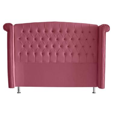 Imagem de Cabeceira De Cama Box Toquio Casal Queen 160 Cm Suede Rosa Bebê Eli Móveis E Decoração