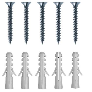 Imagem de Cartela Com Buchas De Nylon S10 E Parafusos Cabeça Chata Com 5 Peças - 600600 - Fischer