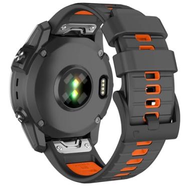 Imagem de Velocarer Pulseira de relógio de 26 mm para Garmin Fenix 8 de 51 mm/Fenix 7X/Fenix 6X/Fenix 5X, QuickFit Sport Substituição para Tactix 7 Pro/Descent Mk2i/Enduro 3/Enduro 2/D 2 Mach 1 Pro, cinza