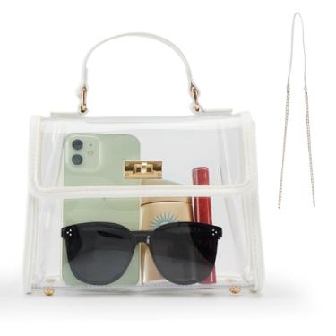Imagem de VUIASK Bolsa transparente para eventos de estádio, bolsa transparente para mulheres, presente moderno, bolsas de ombro e bolsas modernas, eventos aprovados em estádios, festivais
