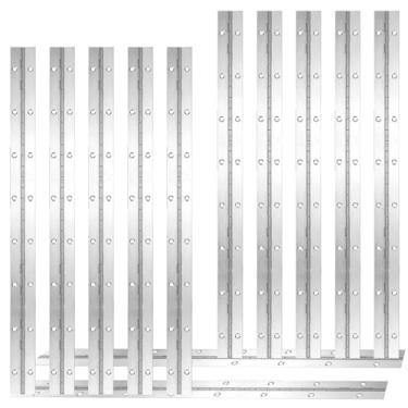Imagem de 12 peças de dobradiças contínuas e de piano de 40,6 cm, dobradiça longa de aço inoxidável resistente de 3,5 cm de largura aberta, dobradiças dobráveis de 0,04 cm de espessura para caixas de