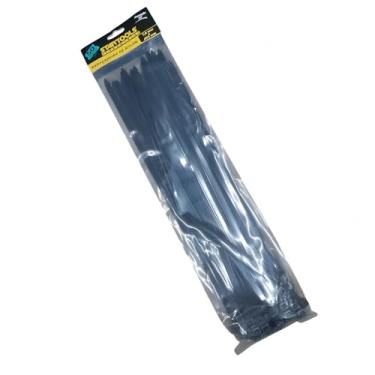 Imagem de Abraçadeira de Nylon Preta, 40cm x 7,6mm, Resistente UV, para Organização de Cabos e Fios, Uso Industrial e Doméstico