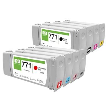 Imagem de SUPERYILED Cartuchos de tinta 771 771A B6Y15A B6Y16A B6Y17A B6Y18A B6Y19A B6Y20A B6Y21A B6Y22A Substituição para cartuchos de tinta HP 771 771A para DesignJet Z6200 Z6600 Z6800 Z6810 Impressora