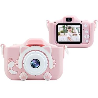 Imagem de Mini Câmera Infantil Mini Recarregável Com Capa Video Jogos Fotos, Suporta Capaz De Tirar Da Vida real (Rosa)