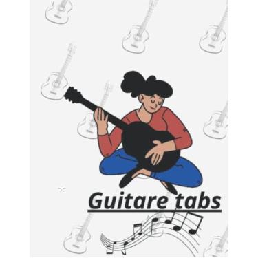 Imagem de Blank Sheet Music guitare tabs Notebook: Music Manuscript Paper/White Marble Blank Sheet Music/Notebook for Musicians/Staff Paper/Composition Books Gifts .. *for guitare tabs * 110 pages *