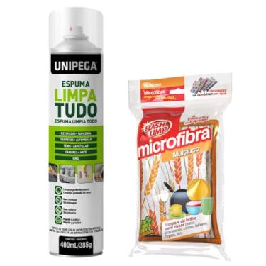 Imagem de Espuma Mágica Limpa Tudo Sofá Paredes Tênis 400ml + Esponja Microfibra Multiuso