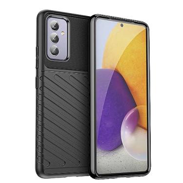 Imagem de IDEWEI Capa para Samsung Galaxy Quantum 2. Fibra de carbono refinada, anti-queda, anti-impressões digitais, proteção integral. A capa do telemóvel é compatível com Samsung Galaxy Quantum 2