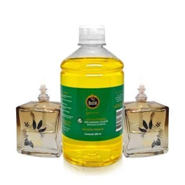 Imagem de Kit 2 Lamparinas Decorativas 4 Estações + 500Ml De Citronela - Velas b