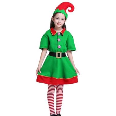 Imagem de Fantasia de Natal,Fantasia de de Natal | de Ajudante do Papai Noel de,Terno de de férias para adultos e crianças, roupas festivas, trajes de cosplay de