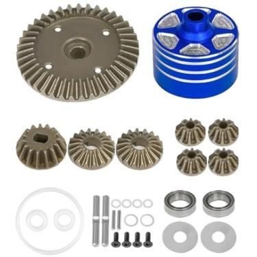 Imagem de Aluminum Differential Case & Gear Set 22049 39T for Tamiya XV02 TT02 MB01 BT01 XM04 1/10 RC Car Upgrade Parts Accessories(Navy Blue)
