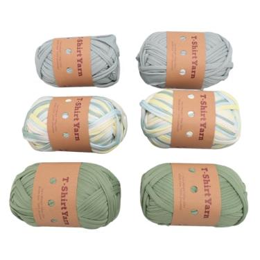 Imagem de Acouto 6 Rolos de Projetos de tricô e crochê de Fios de Camisetas Elásticas Macias – Presentes de Fios de Pano Laváveis ​​e Duráveis, Decoração de Casa e Artesanato – Ideais para Iniciantes e Artesãos Experientes (Tipo 9)