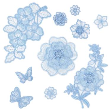 Imagem de letsinstyle 10 peças de remendos costurados de flor de borboleta, adesivos bordados de organza de renda 3D, acessórios de reparo de apliques bordados para roupas, jeans, jaquetas, bolsas, chapéus