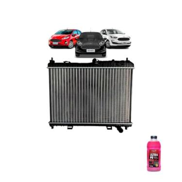 Imagem de Kit Radiador Ford Fiesta 2013 a 2016 1.5 1.6 + Aditivo Radnaq T5 Vermelho