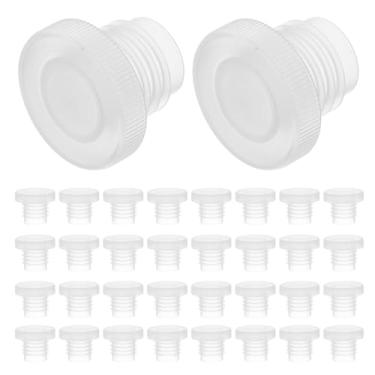 Imagem de FELTECHELECTR 100 peças de rolha de garrafa de substituição tampas de cortiça de vinho tinto plugues de plástico redondos herméticos para garrafas, vasos de flores, fácil limpeza