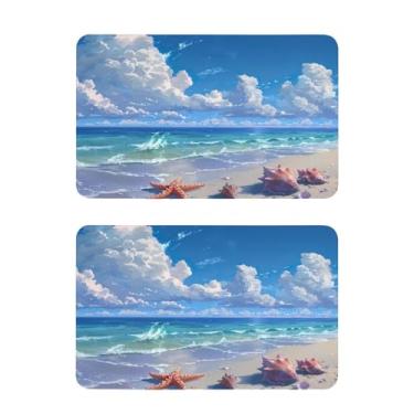 Imagem de Blueangle Conjunto de 2 ímãs de geladeira estrela-do-mar e coral - Ímãs decorativos engraçados de geladeira de cozinha - Seguro para lava-louças e decoração magnética durável (531)