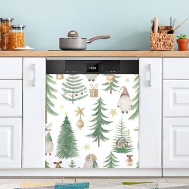 Imagem de ATTX Capa de ímã de lava-louças de gnomo de Natal, 58 cm C x 66 cm A decoração da capa frontal da máquina de lavar louça, decalques de armário doméstico e eletrodomésticos adesivos #24