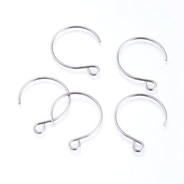 Imagem de 10 ganchos de brinco de aço inoxidável 304, fio de orelha de formato redondo com laço horizontal, substituições de achados de brincos banhados de longa duração para fabricação de joias artesanais, 23