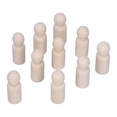 Imagem de Phefop 10 Peças Figuras de Madeira, Brinquedos Artesanais de Arte Diy, Perfeitos para Projetos de Pintura Infantil e Atividades Criativas (fantoche masculino)
