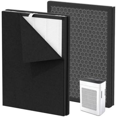 Imagem de Elnuliros Filtro de substituição F3 compatível com purificador de ar dupla face AMEIFU F3, filtragem H13 HEPA de 3 estágios inclui pré-filtro lavável para pelos de animais de estimação, poeira, cabelo