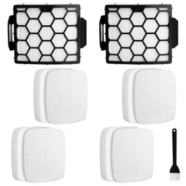 Imagem de Filtro de substituição UV850 para aspirador vertical Shark Performance Lift Away UV850 UV900 DuoClean, compare com as peças #XHF320 e XFFK602UKT, 2 filtros HEPA e 4 filtros de espuma e feltro