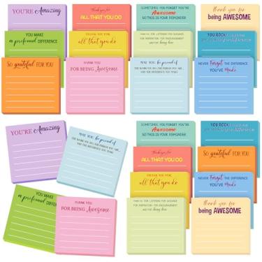 Imagem de Yinder 48 peças de notas adesivas de agradecimento do funcionário, presente de Natal, blocos de notas de motivação a granel, mini presente inspirador para professor, enfermeira, colega de trabalho