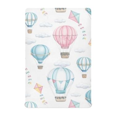 Imagem de Wassud Lençóis de berço respiráveis com balões de ar, capas de colchão de berço com elástico de 68 x 99 cm, lençol neutro para meninos e meninas (serve para berço padrão e pacote e brincadeira)