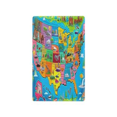 Imagem de Wassud Placa de cobertura de interruptor de luz de mapa de desenho animado, capas de tomadas duplex, placa de parede, decoração de casa, sala de estar, quarto, decoração