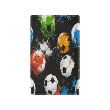 Imagem de Wassud Bola de futebol para interruptor de luz placa decorativa para tomada placa de parede para tomadas elétricas em branco 11 x 6 cm