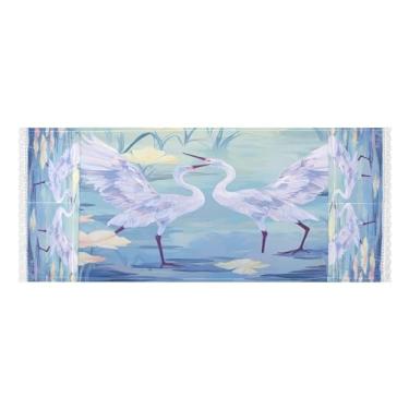 Imagem de Wassud Capas de lavadora e secadora de garças brancas dançantes, protetor de lavadora com sacos de armazenamento, capa de geladeira à prova de poeira com bolsos para lavanderia doméstica, cozinha, 120