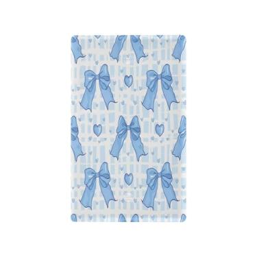 Imagem de Wassud Blue Bows and Hearts Light Switch Cover Plate Decorativas Placas de Parede para Tomadas Elétricas em Branco
