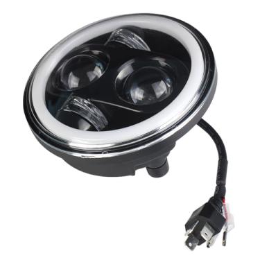 Imagem de Farol 7" Super Led 30w Angel Eyes 12-24v 7 Moto Carros 6000K DRL 5 Funçoes