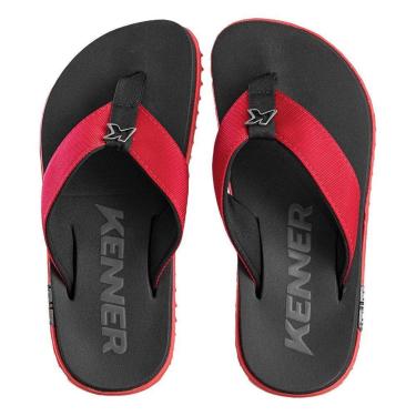 Imagem de Sandália Preto e Vermelho Kivah | Kenner-Masculino