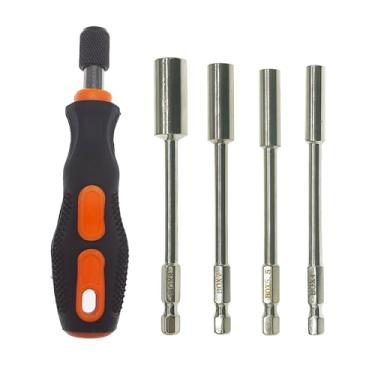 Imagem de Conjunto de chaves de fenda RC H4.0/5.5/7.0/8.0 1/10.2 cm haste sextavada com alça de liberação rápida serve para M2 M2.5 M3 M4 M5 Porcas de trava para carros RC, caminhões, rastreadores, drones