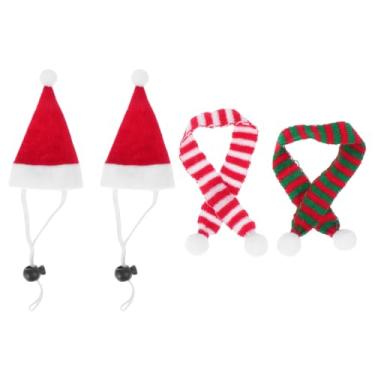 Imagem de 4 Pcs Chapéu De Hamster De Chinchila Natal De Feriado De Coelho Chapéus De Cobaia Chapéu De Natal De Hamster De Furão Bicho De Estimação Pelúcia Adereços