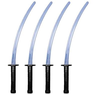 Imagem de Kit 4 Espadas de Brinquedo Ninja Super Katana Infantil com Cabo Preta 