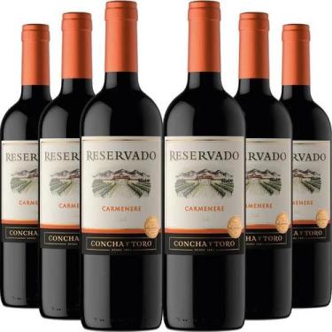 Imagem de Kit 6 Vinhos Concha Y Toro Reservado Carmenere 750ml