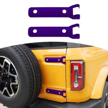 Imagem de JOSHELA Acabamento da tampa da dobradiça da porta traseira da porta traseira do Bronco roxo para Ford Bronco 2021-Present ABS Acessórios externos 2 peças