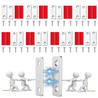 Imagem de Trava magnética ultrafina para armário, trava magnética de armário, ímãs fortes para fechamento, armários, gavetas e móveis (8, 3,6 cm)