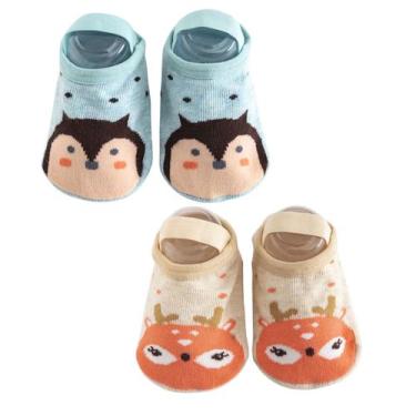 Imagem de Kit 2 Meias Sapatilhas Antiderrapante Pietra Baby Infantil Unissex Alg