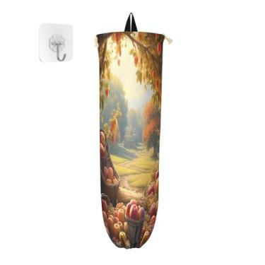 Imagem de Porta-sacos plásticos de frutas sob um pomar, suporte de sacola de supermercado para cozinha, organizador de sacolas de plástico