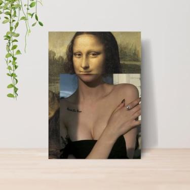 Imagem de Genérico, Quadro Artes Clássicas Engraçadas Monalisa A4 | Placa MDF 10