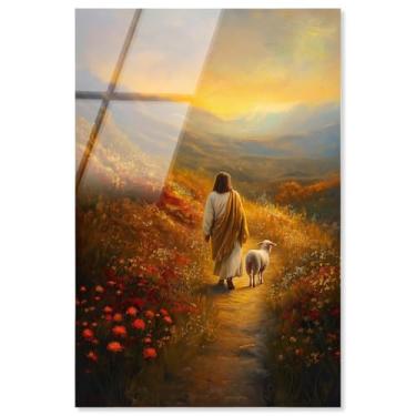 Imagem de Arte de parede de Jesus com impressão acrílica Companions in Faith por Art Remedy, Pronto para pendurar, 40 x 61 cm