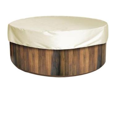 Imagem de CYTJHMD Capa redonda para banheira de hidromassagem, capas de banheira de hidromassagem de substituição, resistente a UV, capa protetora de spa portátil à prova d'água para banheiras de hidromassagem