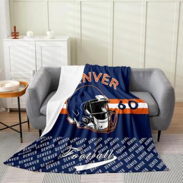 Imagem de Feelyou Cobertor de lã de flanela de futebol Denver Queen 228,6 cm x 228,6 cm futebol americano cidade cobertor de lã para crianças mulheres homens esportes jogos para cama sofá cadeira sala de estar