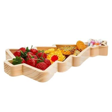 Imagem de Tabua de Servir Natal,Tábua De Charcuteria E Artigos De Jantar Para Festas,Tabuleiro De Servir Em Com Forma De Árvore | Para Snacks Doces Queijo Carne Sala De Estar Cozinha E Lareira