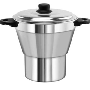 Imagem de Panela a Vapor para Cuscuz nº14 Polida – Cozinha Fácil e Saudável, Perfeita para Cuscuz, Legumes e Arroz, Alumínio Durável e Brilhante