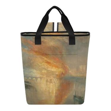 Imagem de Cooler Bags J. M. W. Turner Burning Sea Painting Bolsa térmica grande com 36 latas à prova de vazamento para almoço